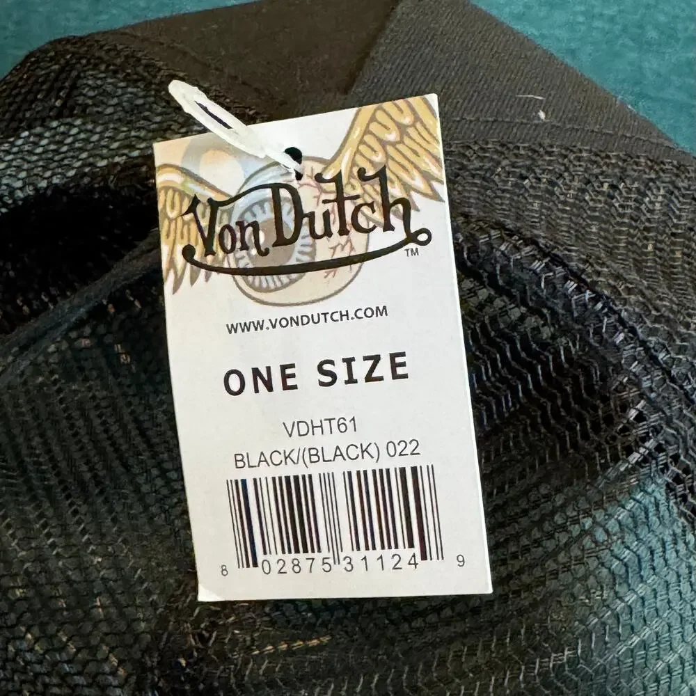 New Von Dutch Black on Black Trucker Hat - NWT